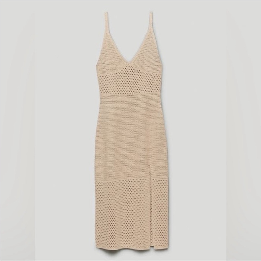 Aritzia Wilfred Dress in Oyster, midi length, size 2XS